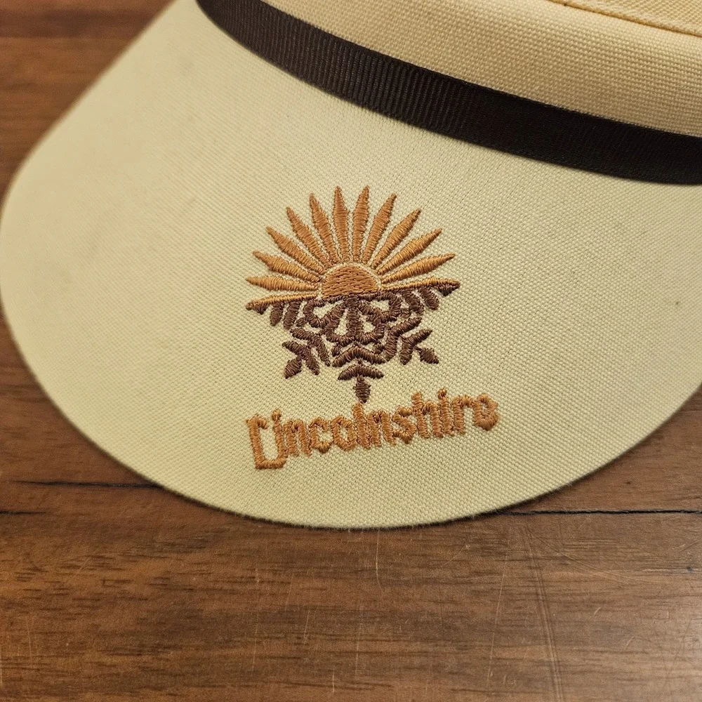 Vintage‎ Lincolnshire Golf Visor Hat Cap Women's Beige Yellow Made In USA Texace